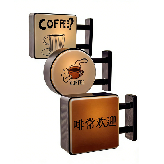 2026 New Coffee Lamp Refrigerator Magnet  Cute Cat Night Light with Vintage Latte Art Design, Decorative LED Light for Home Bar, Kitchen, Fridge, Unique Gift for Coffee Lovers(RL 3 PCS)