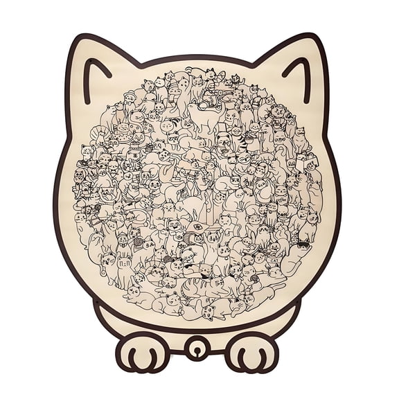 2026 New! Colored Cat Shaped Wooden Jigsaw Puzzle, Cute Cats Decorative Wood Puzzles, Shaped Puzzle Colorful Puzzle Ornaments and Decorations, Creative Gift for Cats Lovers and Puzzle Enthusiasts L