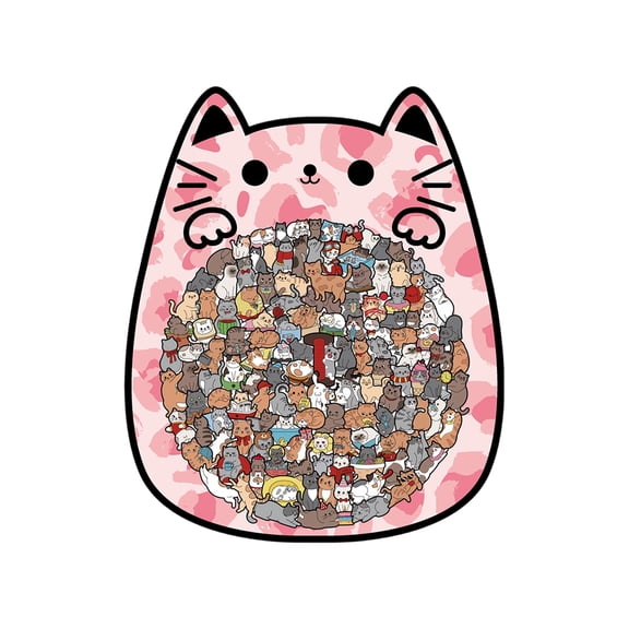 2026 New! Colored Cat Shaped Wooden Jigsaw Puzzle, Stress Relief Wood Puzzle for Adults, Unique Cat Shape Puzzle, Creative Gift for Puzzle Enthusiasts and Home Decor D