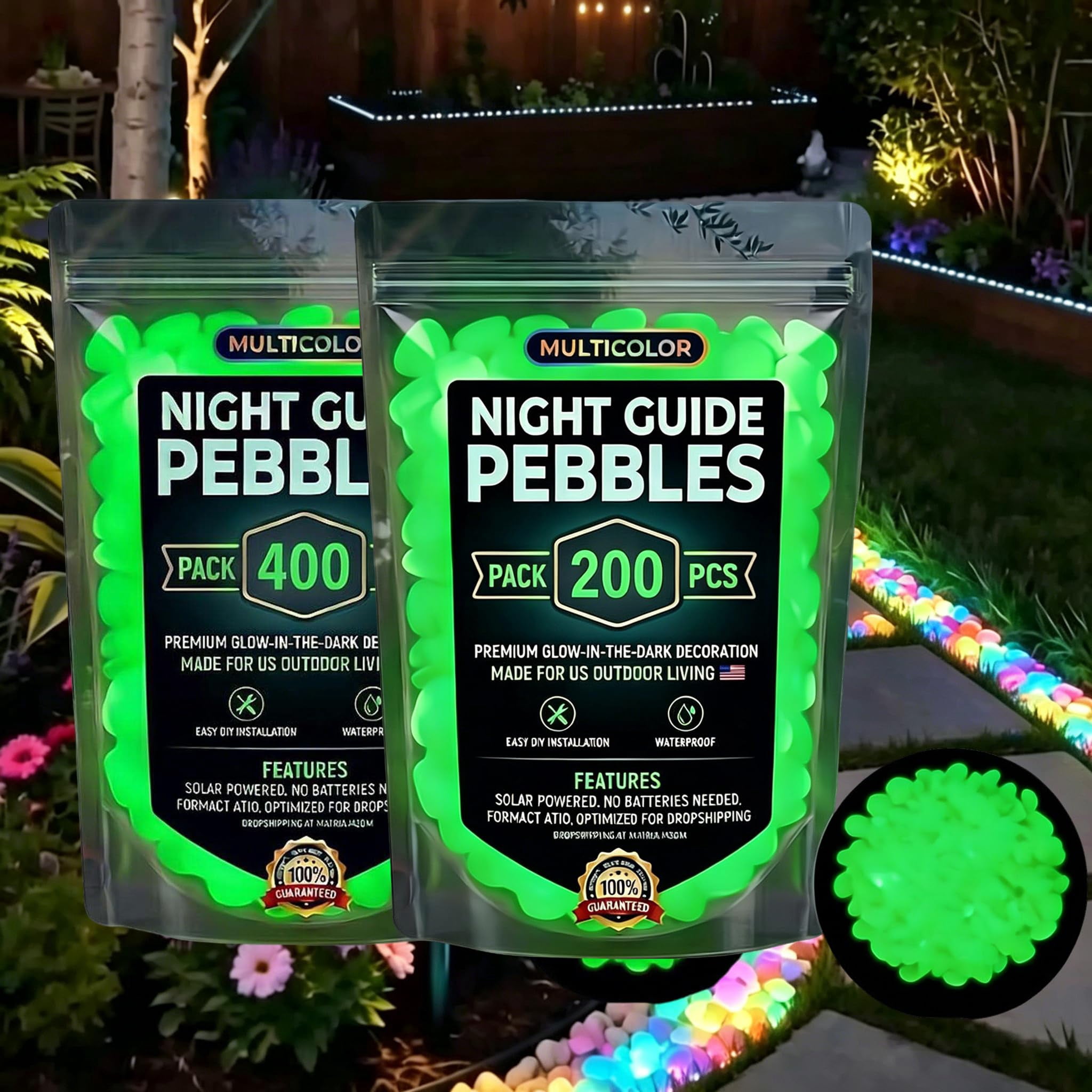 Photo inspiration: Visual Reference: 2026 New Colorful Glow In The Dark Garden Stones Luminous