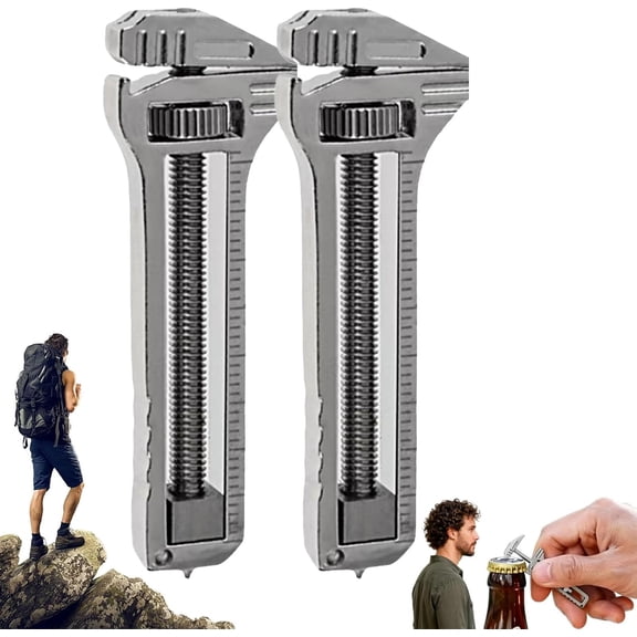 2026 New Compact Titanium Multitool, Mini Multifunctional Adjustable Wrench Alloy Tool with Bottle Opene, Bottle Opener Keychain, For Travel Hiking Fishing