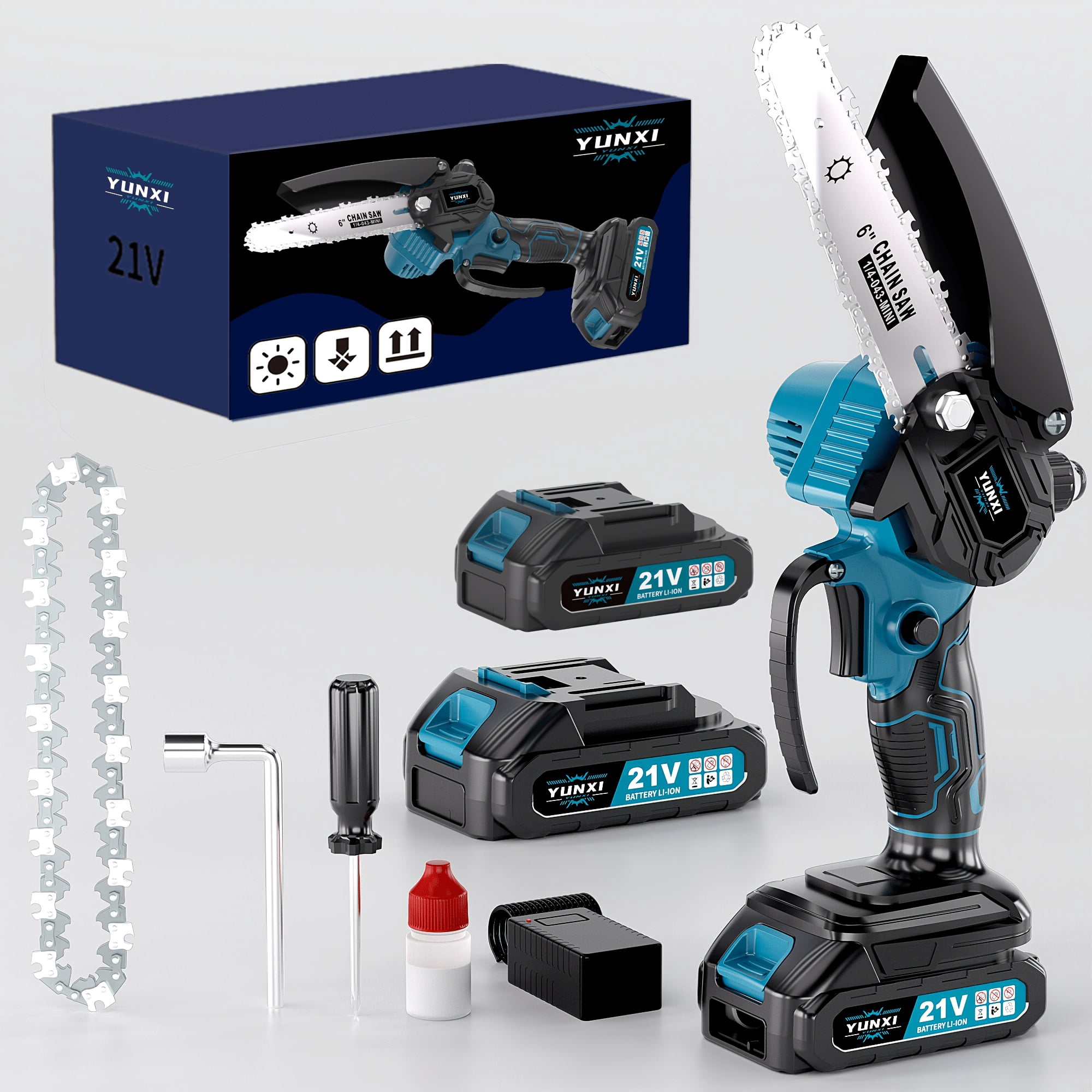 2026 New Cordless Mini Chainsaw, Battery Powered Portable Handheld Saw for Tree Pruning Wood Cutting Garden Use