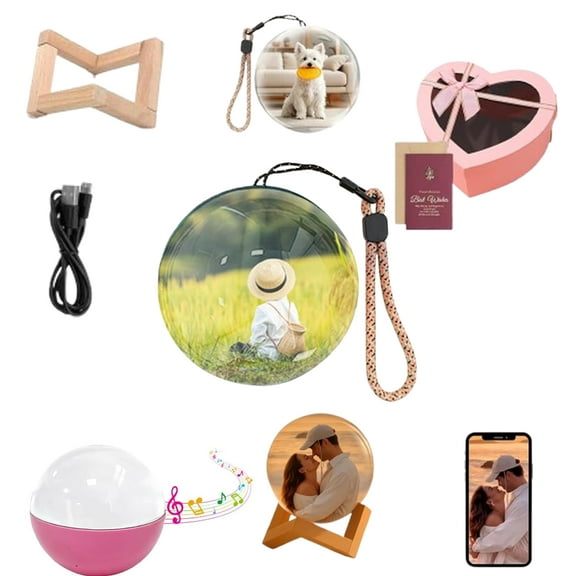 2026 New Core Memory Sphere Ball, Personalized 3D Memory Orb Custom Video Sphere, 2.7" Crystal Ball  Digital Display Uploadable Videos Photo for Couples, Pet, Memories