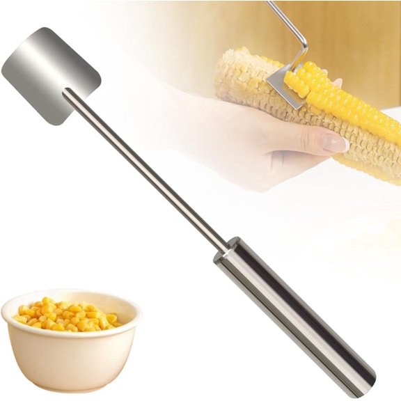 2026 New Corn Cob Peeler Tool, Corn Stripper for Corns on the Cob, Manual Stainless Steel Corns Stripping Cutter with Long Handle for Quick Kernel Removal in Home Kitchen Use