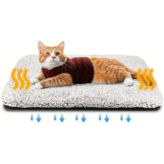 2026 New Cozy Cuddle Self-Heating Pet Bed, Thermal Self Warming Cat Mat & Pad, Washable Noiseless Fleece Warmer, Non-Slip Safety for Indoor Floor, Outdoor Crates & Feral Cat House
