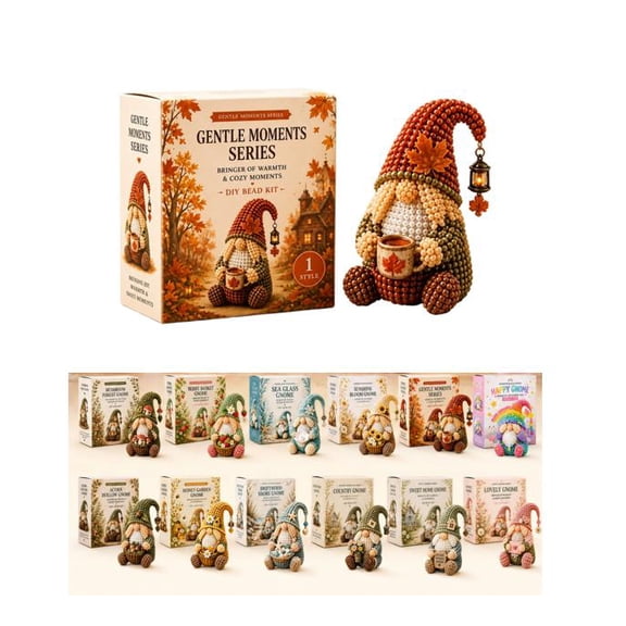 2026 New Cozy Gnome DIY Bead Kit Collection – All-In-One Craft Set with Pre-sorted Beads and Easy Guide (Gentle Moments Series)