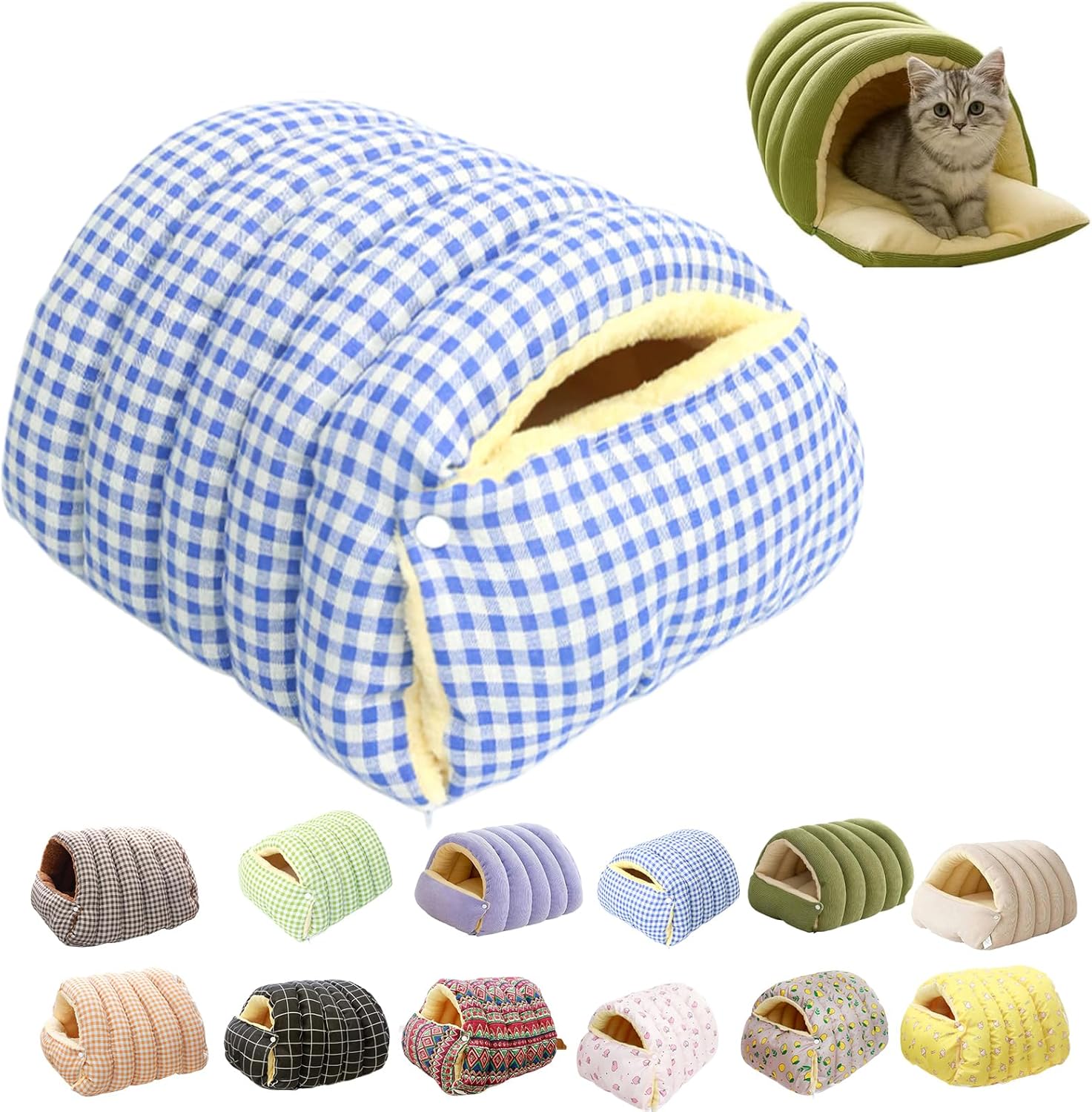 2026 New Cozy Monster Cat Bed, Thickened and Warm Enclosed Pet Bed, Cave Style Cozy Hideaway with Removable Washable Cover & Anti‑Slip Base for Cats Small Dog