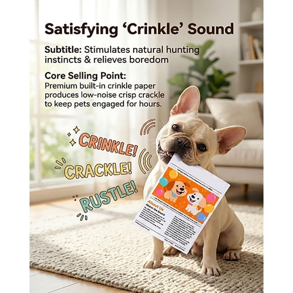 2026 New Crinkle Dog Newspaper Toy – Indestructible Newspaper Toys for Dogs – Durable Non Shredding Pet Balloon Toy for Boredom Relief – Suitable for Small and Medium Pets (2 Large + 1 Small)