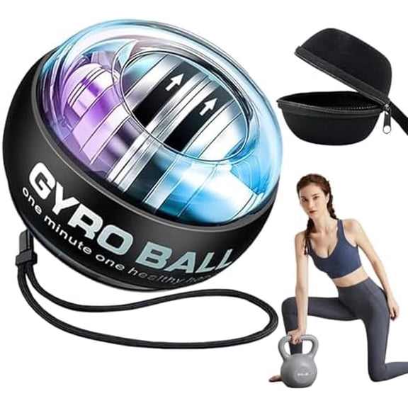 2026 New Curaball Torque Ball, Curaball Hand Exerciser, Gyro Ball with LED Lights and Portable Case, Hand Gripper Strengthener, Grip Strength Trainer for Strengthen Arms,Bones and Muscles