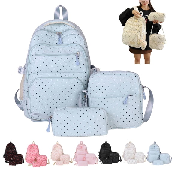 2026 New Cute Bow Backpack 3-Piece Set, Cute Backpack Set Aesthetic Daypack Bow Rucksack