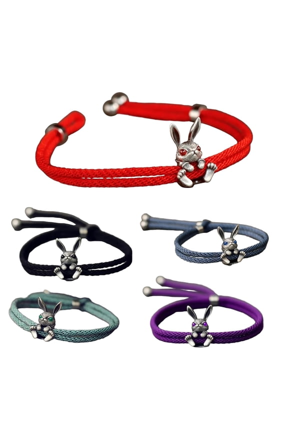 2026 New Cute Bunny Bracelet Knitted Easter Theme Adjustable Size Versatile Styling Spring Gift Basket Stuffer