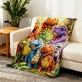 thumbnail image 1 of 2026 New Cute Dinosaurs HD Digital Print Flannel blanket, Dinosaur Throw Blanket, Soft, Warm-59x91 inch, 1 of 9