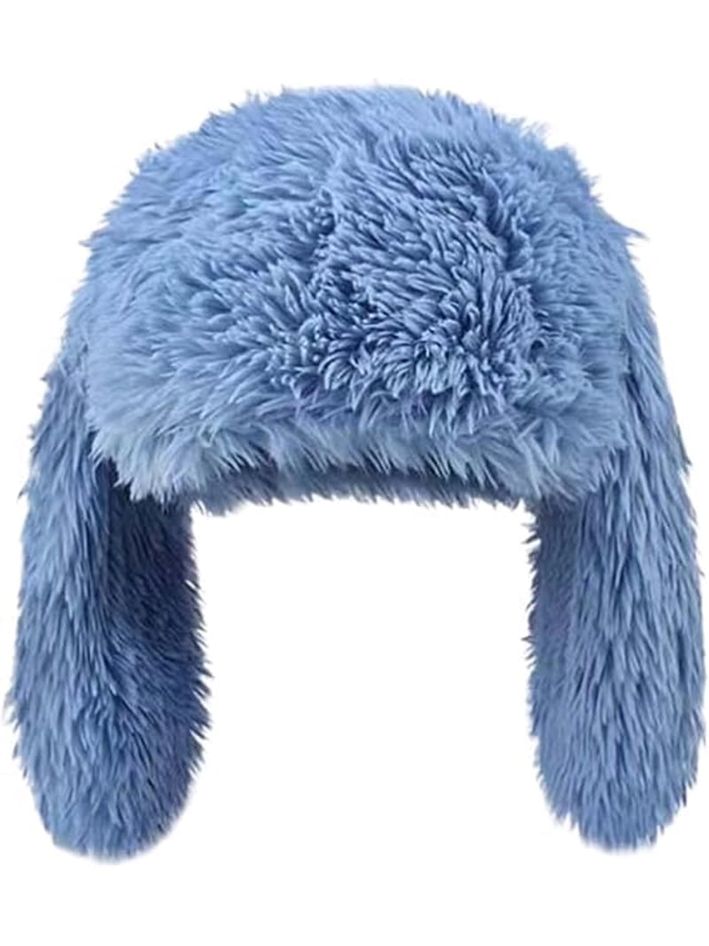 Slouphy 2026 New Cute Long Bunny Ear Plush Hat,Winter Warm Slouchy Skull Cap ...