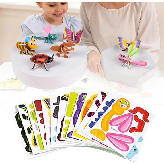 2026 New DIY 3D Creative Insect Paper Jigsaw Puzzle, 25 PCS Smart 3D Assembly Challenge Insect Puzzle, Effortless Assembly, DIY Gifts, Insects, Dinosaurs with Animals, Airplane Themed(Type A)