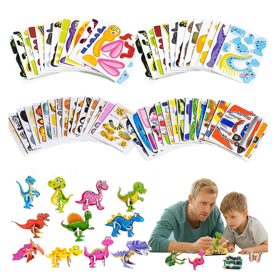 2026 New DIY 3D Creative Insect Paper Jigsaw Puzzle, 25-Pack Animal Puzzles Without Tools, Educational Crafts Kit, Easy Assembly 3D Models for Screen-Free Activities