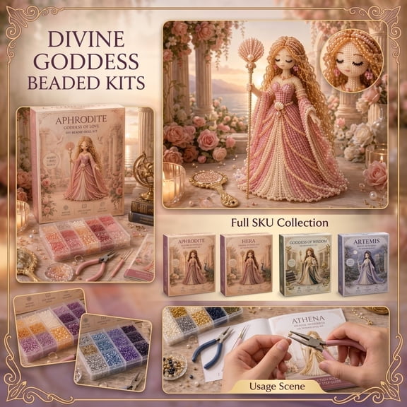 2026 New DIY Beaded Goddess Doll Kit, All Inclusive 3D Beading Craft Project, Relaxing Hands-On Activity for Adult Crafters and Beading Hobbyists (Queen)