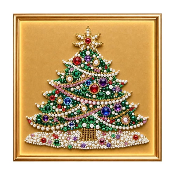 2026 New DIY Christmas Tree Pearl Diamond Painting Art Kit, Easy 3D Pearl Bead Art Set for New Crafters, Relaxing Stress Relief Activity, Household Wall And Tabletop Ornament