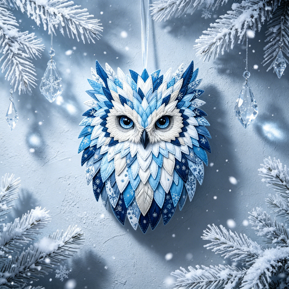 2026 New DIY Layered Fabric Owl Wall Art Kit, Beginner-Friendly 3D Multi-Layered Craft Set with Pre-Cut Textile Animal Design for Front Door Wall Room Decor(Blue)
