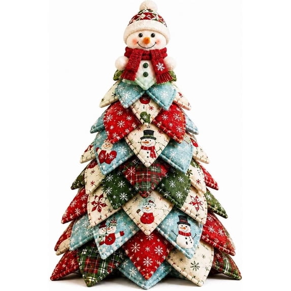 2026 New DIY Quilted Christmas Tree Kit, 3D Fabric Patchwork Craft Set for Beginners, Handmade Tabletop Holiday Decor, Ideal for Home Mantel Table Office Display Christmas Decor Gifts
