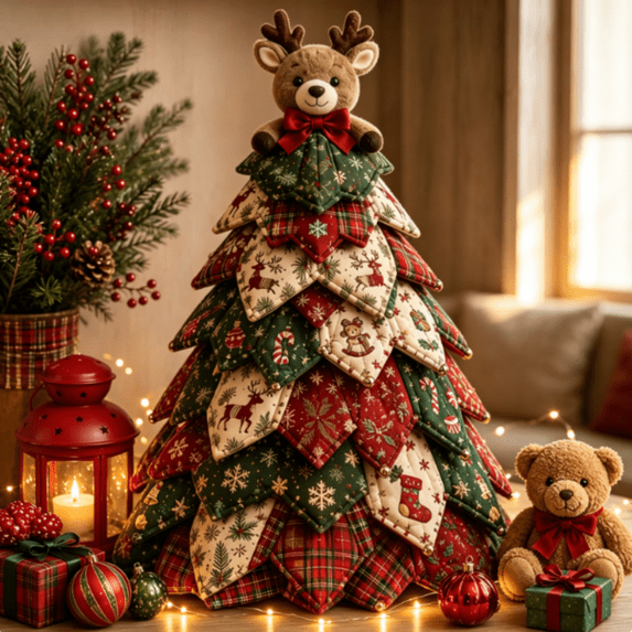 2026 New DIY Quilted Christmas Tree Kit, 3D Fabric Patchwork Craft Set ...