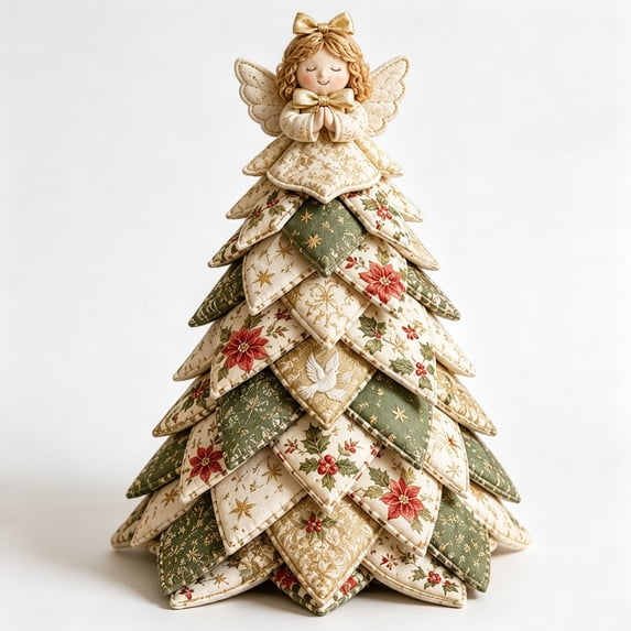 2026 New DIY Quilted Christmas Tree Kit, 3D Fabric Patchwork Craft Set for Beginners, Handmade Tabletop Holiday Decor, Ideal for Home Mantel Table Office Display (#B)