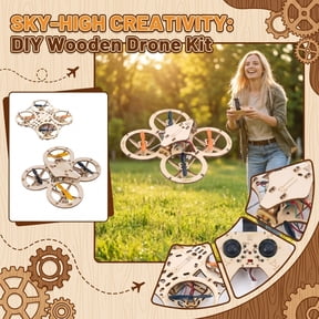 2026 New DIY Wooden RC Drone Kit, Remote Control 3D Building Blocks Quadcopter to Build for Adults, STEM Projects for Beginners