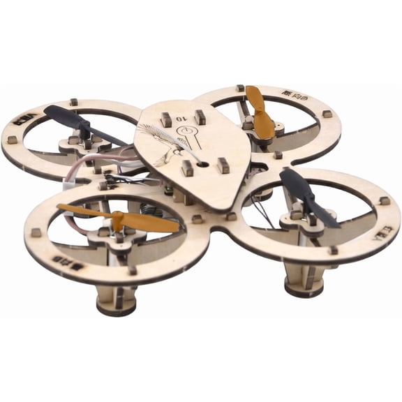 2026 New DIY Wooden RC Drone Kit, Wooden Assembly DIY Quadcopter, Remote Control 3D Building Blocks Quadcopter to Build for Adults, STEM Projects with Gyroscope for Beginners