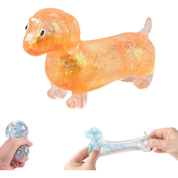 2026 New Dachshund Squishy, Squishy Weiner Dog, Sparkly Cute Mini Rainbow Sausage Dogs Ultra-Soft Touch Cute Weiner Dog