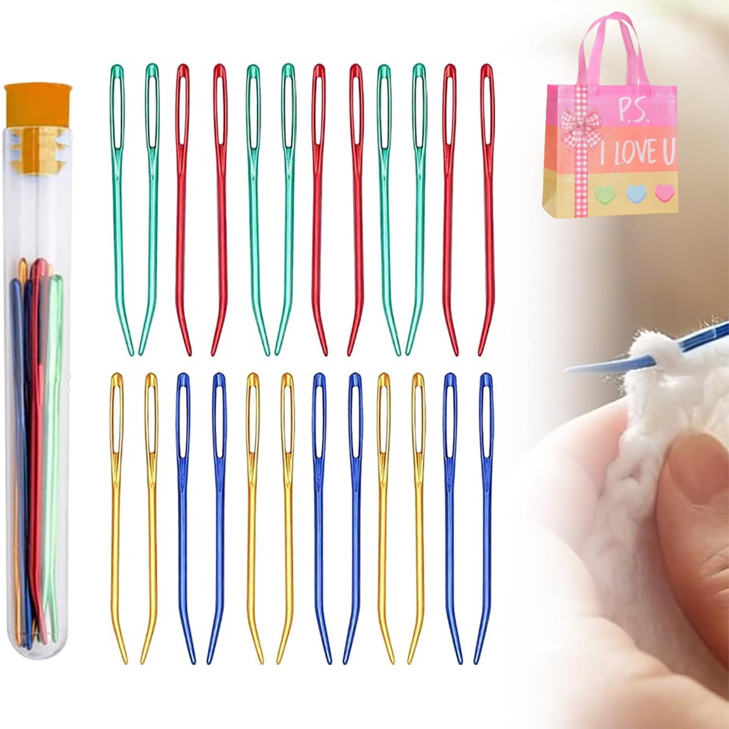 2026 New Darning Tapestry Yarn Needles Set, Large Eye Blunt Needles for Hand Sewing, Knitting & DIY Craft Projects (24pcs)