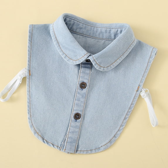 2026 New Denim False Collar for Kids Layering Essential, False Collar Denim Accessory for Sweater Outfits (Sky Blue)