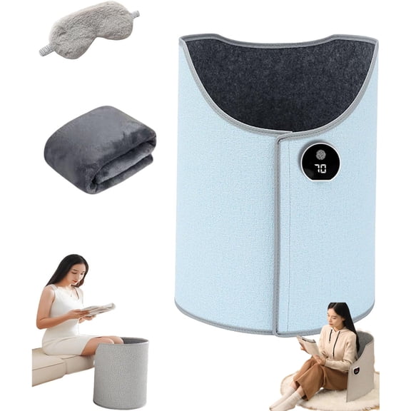 2026 New Under Desk Leg Warmer,Personal Electric Panel Space Heater,Folding Electric Heating Foot Warmer, 360° Fully Enclosed Heating,5-Speed Adjustment (Blue)