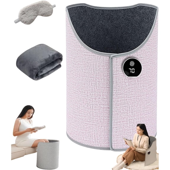 2026 New Under Desk Leg Warmer,Personal Electric Panel Space Heater,Folding Electric Heating Foot Warmer, 360° Fully Enclosed Heating,5-Speed Adjustment (Pink)