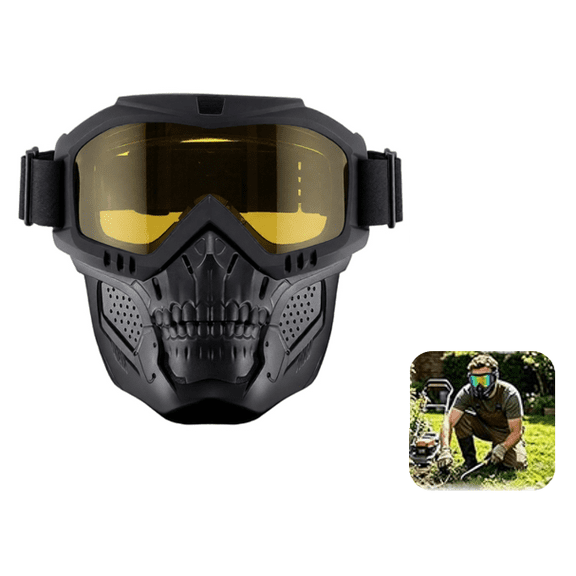 2026 New Detachable Full Face Goggle Mask for Riding and Cutting, UV-Resistant, Motorcycle Riding Face Protection