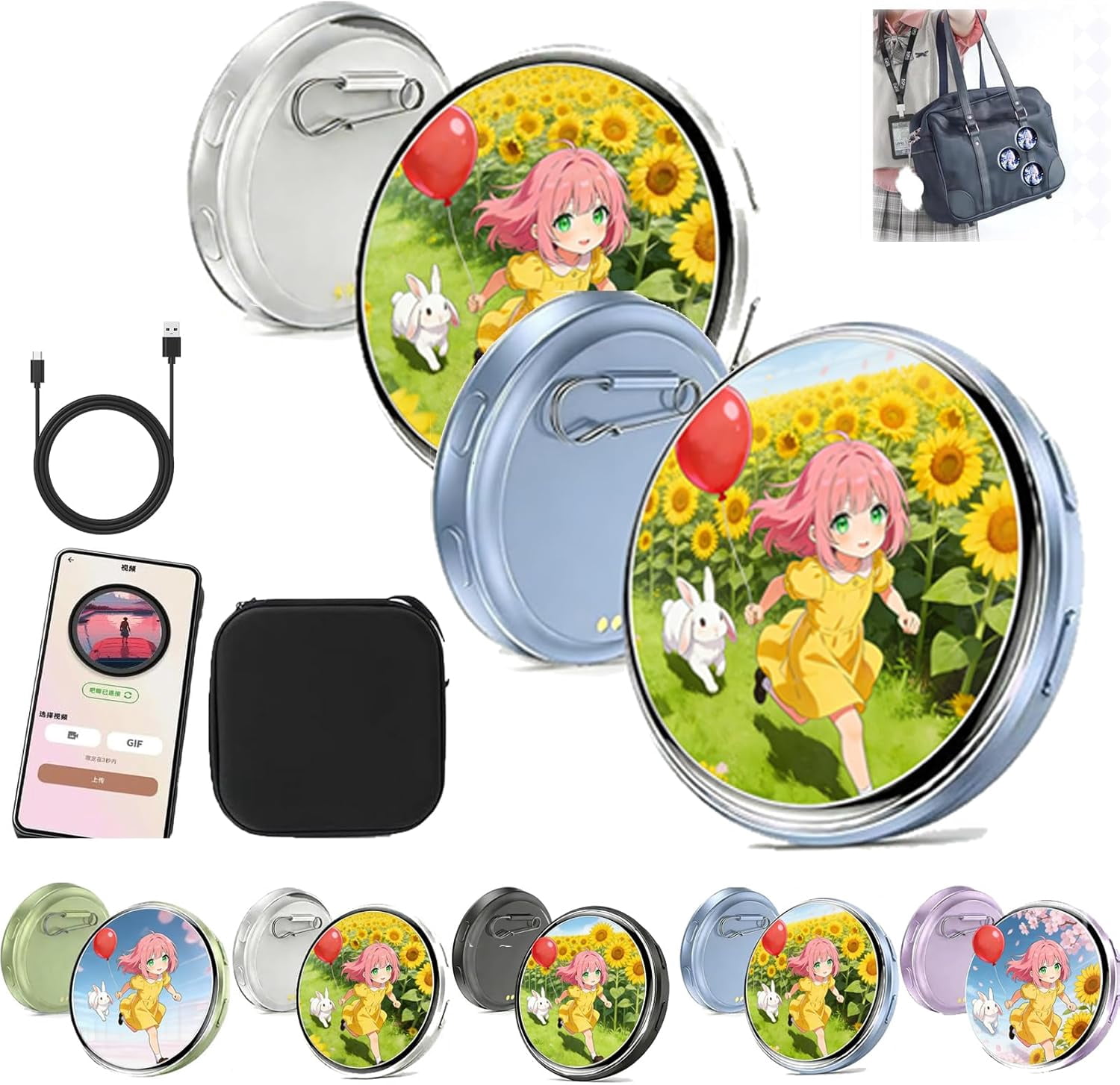 2026 New Digital Badge, 1.8'' IPS Touch Screen Digital Pin, Custom ...