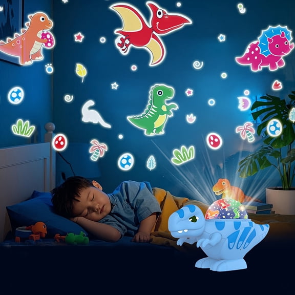 2026 New Dinosaur Starry Sky Projection Night Light, 2 Projection Themes, 360° Rotating Color Changing, USB Powered Decor Lamp for Desktop & Holiday Gifts