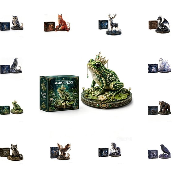 2026 New Diy Animal Beading Kit, Mythical Guardian 3D Beaded Animal Statue Kit (Marsh Frog)