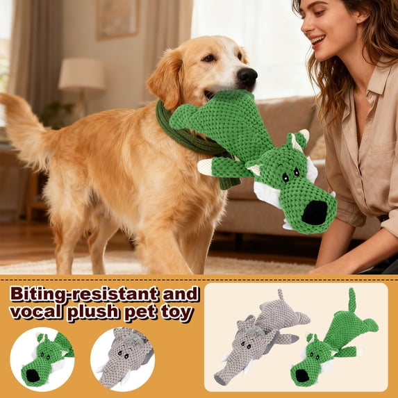 2026 New Dog Toys, Interactive Squeaky Soft Puppy Chew Toy, Indestructible Plush Dog Toy for Aggressive Chewers,Durable Teething Toys for Small Medium Large Dogs