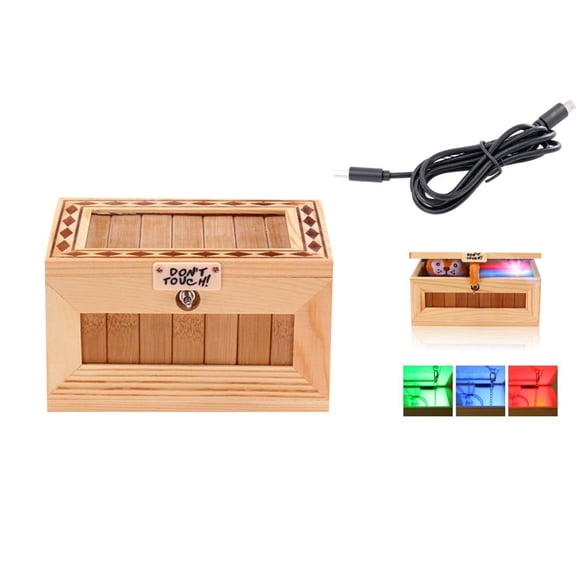 2026 New Don’t Touch Useless Box – The Most Useless Machine Ever Made! USB Powered, Wood Crafted, Tiger-Themed Fun for Everyone (Style A,Small)