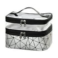 thumbnail image 1 of 2026 New Double Layer PU Leather Makeup Organizer – Clear Top Travel Cosmetic Bag with Brush Storage, Water-Resistant Toiletry Case for Women Silver, 1 of 4