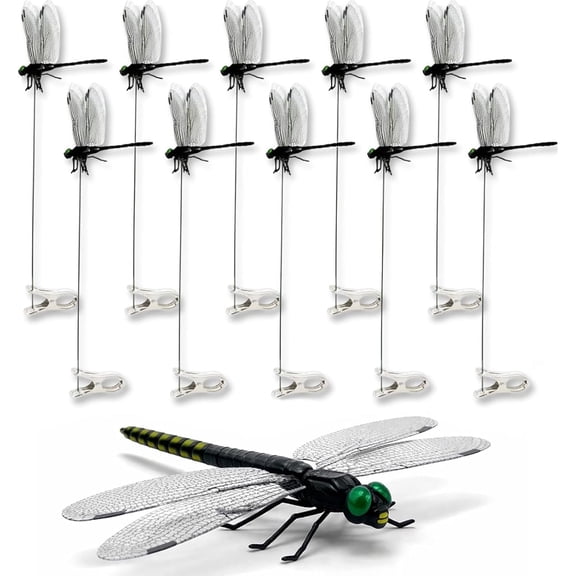 2026 New Dragon Fly Clips for Bugs Repellent, 3D Artificial Dragonfly Hat Clip, Dragonfly Garden Decor (10PCS)