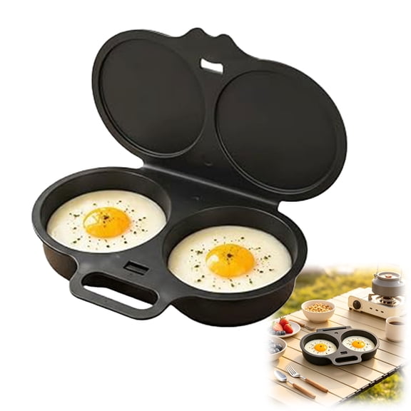 2026 New Dual Cavity Microwave Egg Poacher With Lid & Handle – Quick-Heat 2-Egg Cooker, Oil-Free, Food-Grade PP for Fast Breakfast