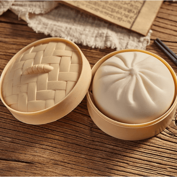 2026 New Dumpling Squishy Large with Steamer Box,Super Soft Giant Squishy Dumpling,Jumbo Dumplings Squishys,Large Stress Relief Squishys Dumplings for Everyone Anxiety Relief