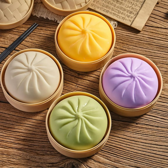 2026 New Dumpling Squishy Large with Steamer Box,Super Soft Giant Squishy Dumpling,Jumbo Dumplings Squishys,Large Stress Relief Squishys Dumplings for Everyone Anxiety Relief(4pcs)