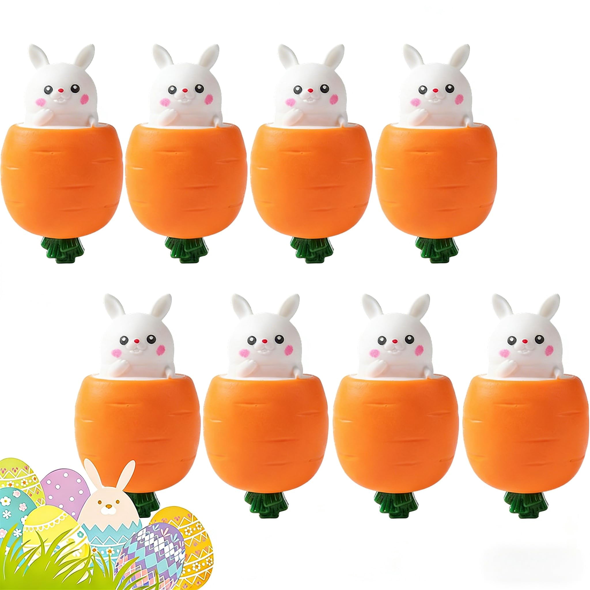 2026 New Easter Basket Essentials, Squeeze Toy Carrot Doll Pop-Up Carrot Bunny, Easter Rabbit Fidget Toy, Novelty Easter Gift for Basket Stuffers