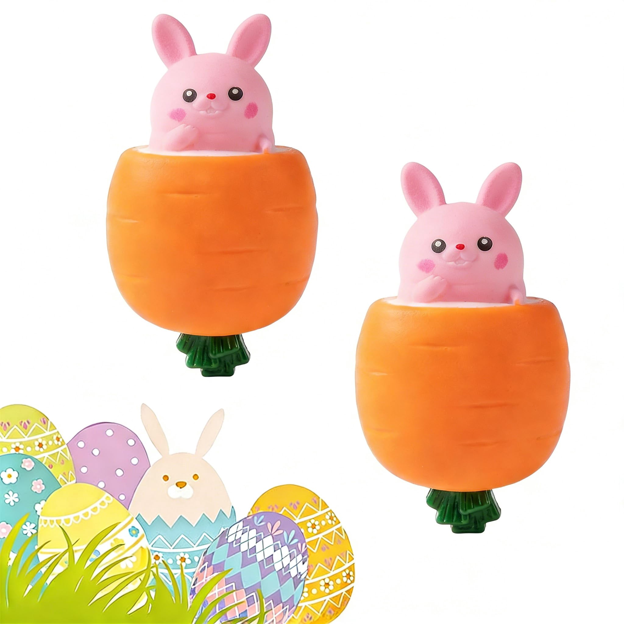 2026 New Easter Basket Essentials, Squeeze Toy Carrot Doll Pop-Up Carrot Bunny, Easter Rabbit Fidget Toy, Novelty Easter Gift for Basket Stuffers
