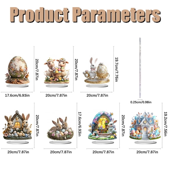 2026 New! Easter Bunny & Egg Acrylic Flat Ornaments Festive Living Room Wine Cabinet Decor Props for Home Holiday Aesthetic Enhancement