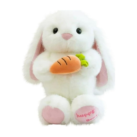 2026 New Easter Bunny Plush Toys, Easter Bunnies Stuffed Animals Toys Easter Decor Soft Pillow Toys, Cute Carrot Rabbits Plush Toy, Best Gifts for Bunny Easter Holiday Birthday (Bunny, White)