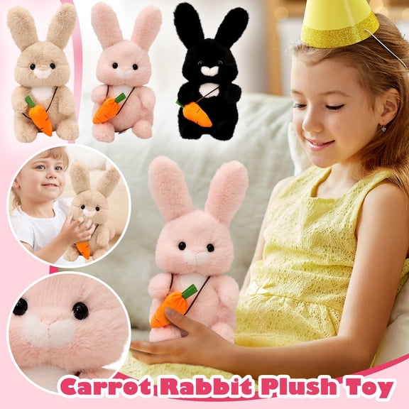 2026 New Easter Bunny Plush Toys, Easter Stuffed Animals Toys Bunny Decor Soft Pillow Toys, Cuddle Carrot Plush Toy Cute Simulation, Best Gifts for Bunny Easter Holiday Birthday (Bunny, 3PCS)