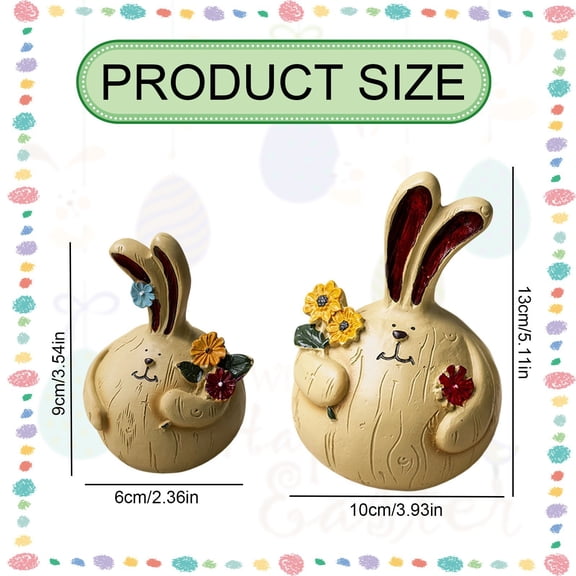 2026 New! Easter Garlic Bunny Ornament,Small Size A,Easter Resin Garden Ornament Bunny Figurines for Nursery Desk & Shelf Decor Perfect Holiday for Animal Lovers & Children,Charming Bunny
