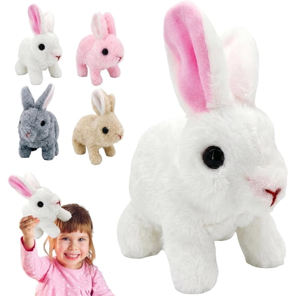 2026 New Easter Realistic Bunny Toy That Moves, Easter Realistic Bunny Interactive Jumping and Twitching Ear Rabbit